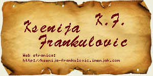 Ksenija Frankulović vizit kartica